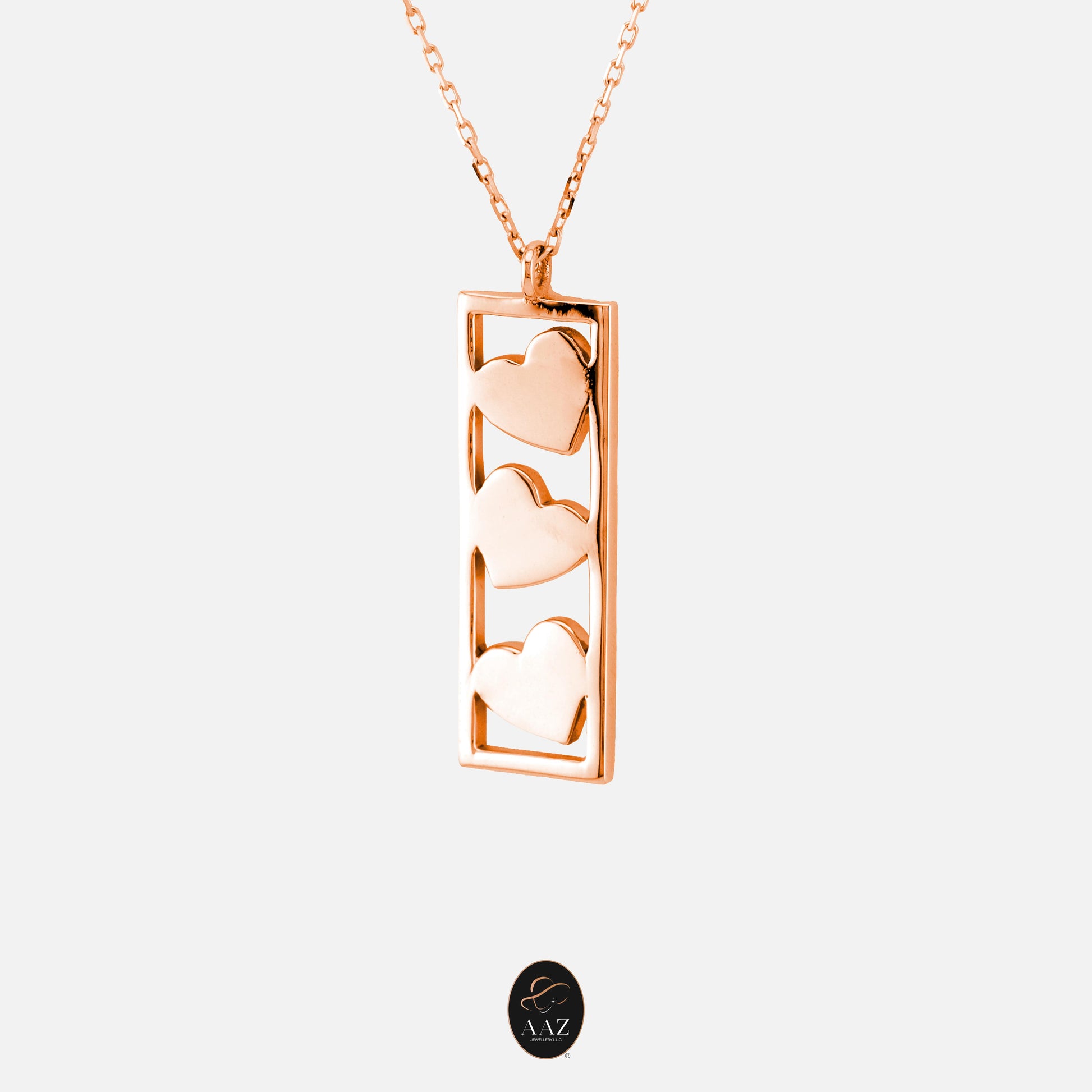 Three Hearts 18K Gold Necklace