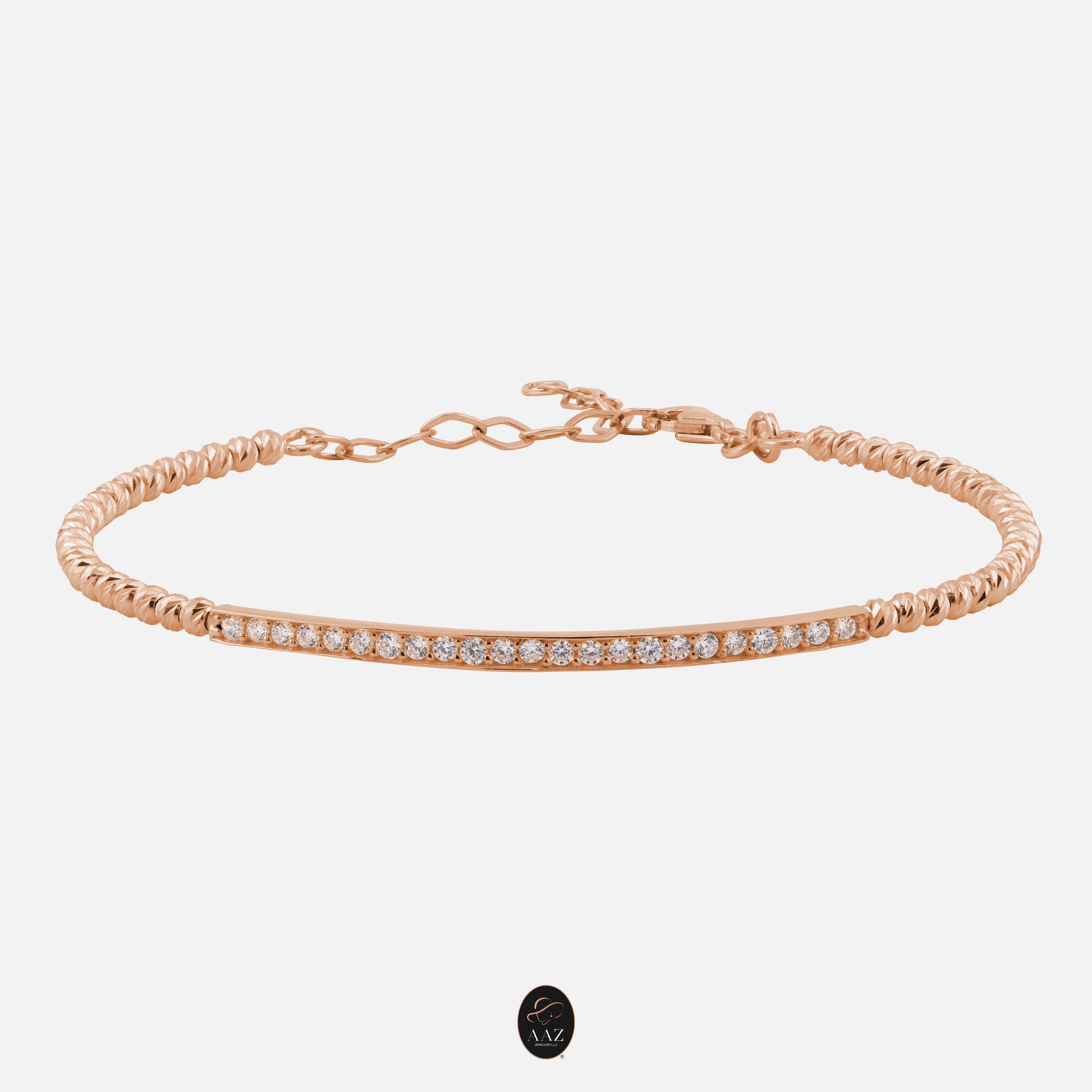 Bar 18k Gold Plated Silver Bangle