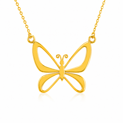 Classic Butterfly 18K Gold Necklace