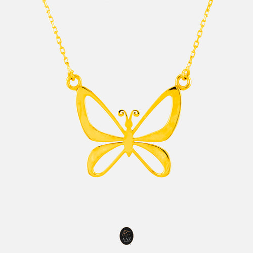 Classic Butterfly 18K Gold Necklace
