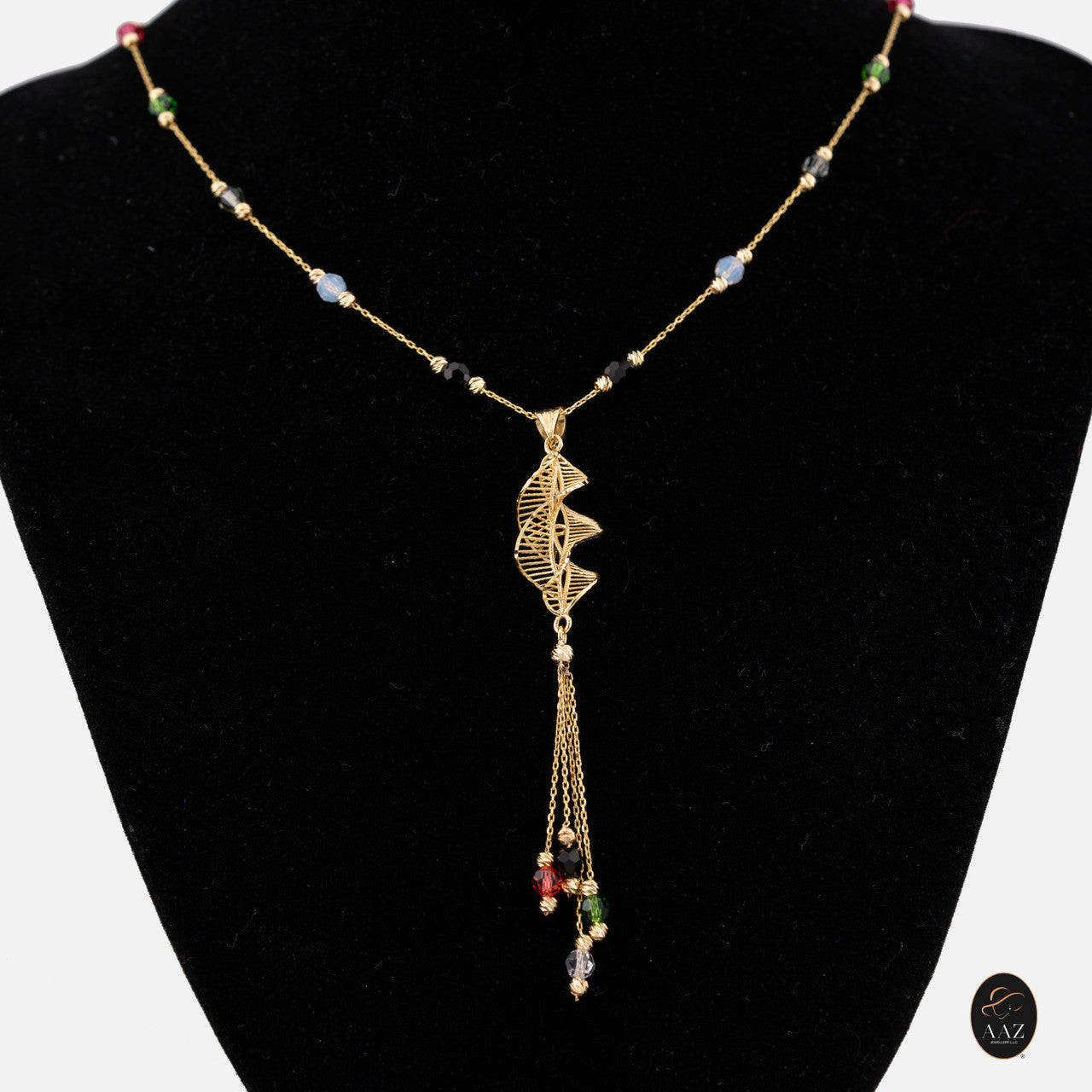 Spiral Gold Plated 18k Gold Plated Silver Necklace on a model