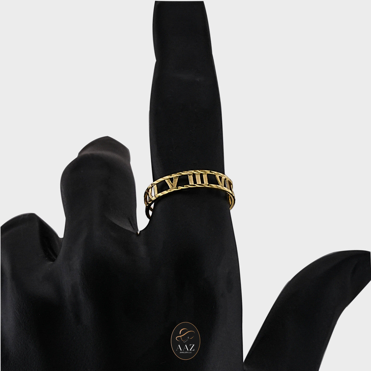 Roman Numeral 18K Gold Ring