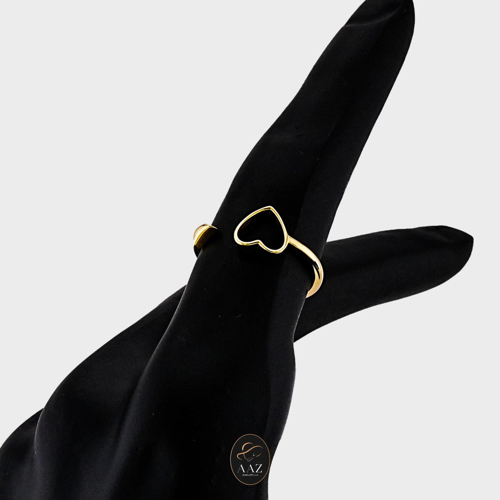 Heart arrow 18k gold ring
