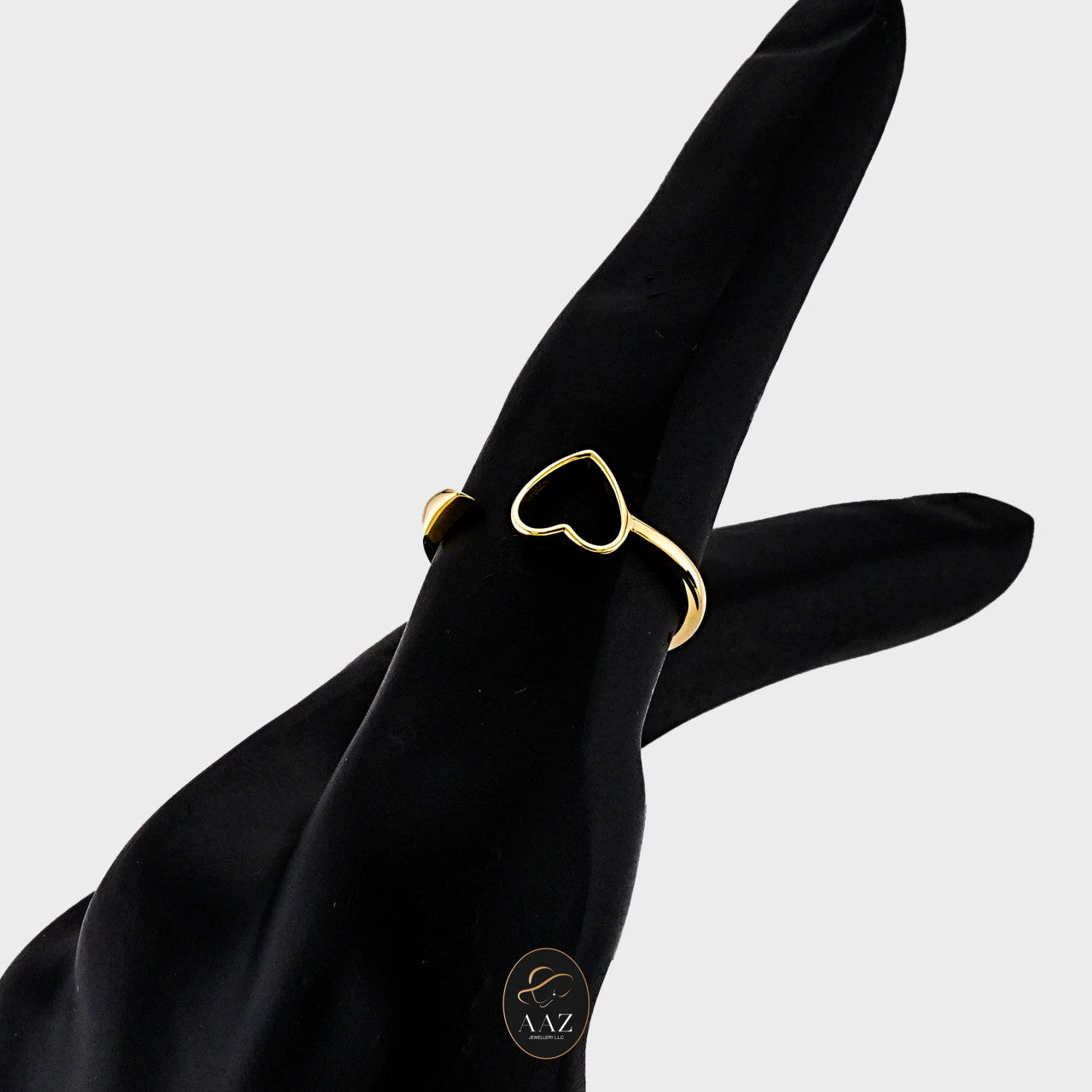 Heart arrow 18k gold ring
