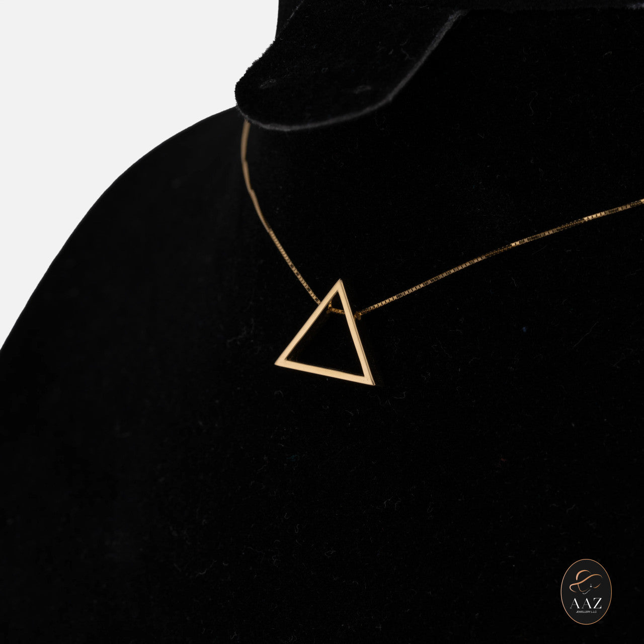 Triangle Shaped 18K Gold Necklace left