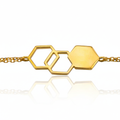 Hive 18K Pure Gold Hexagon Bracelet – Adjustable Geometric Design