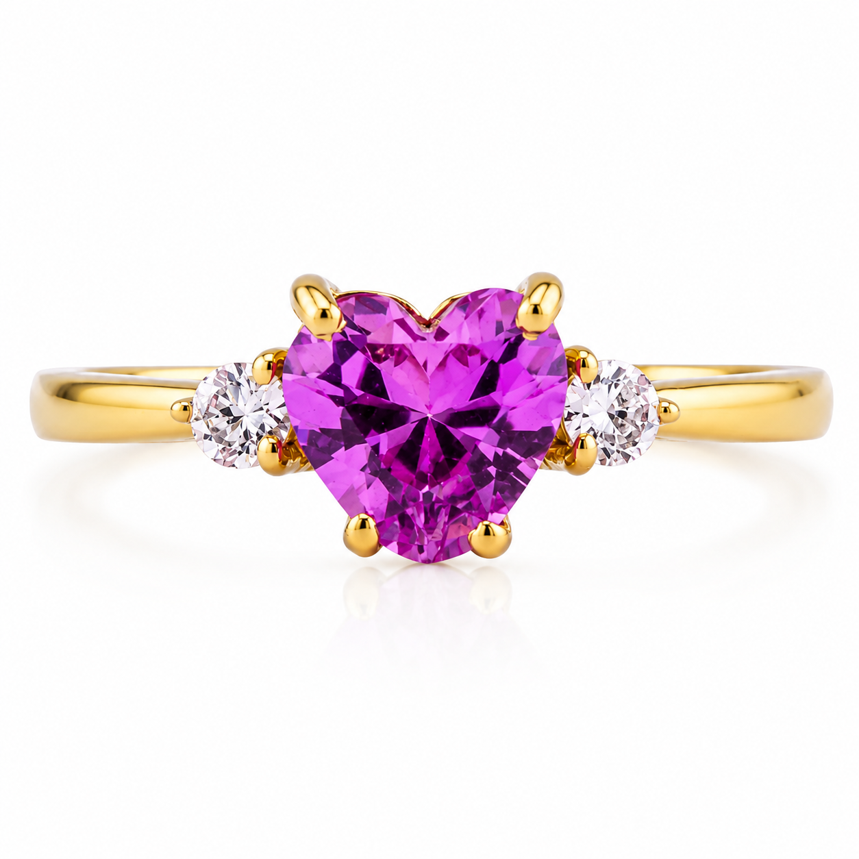 Pink Heart 18K Gold Ring