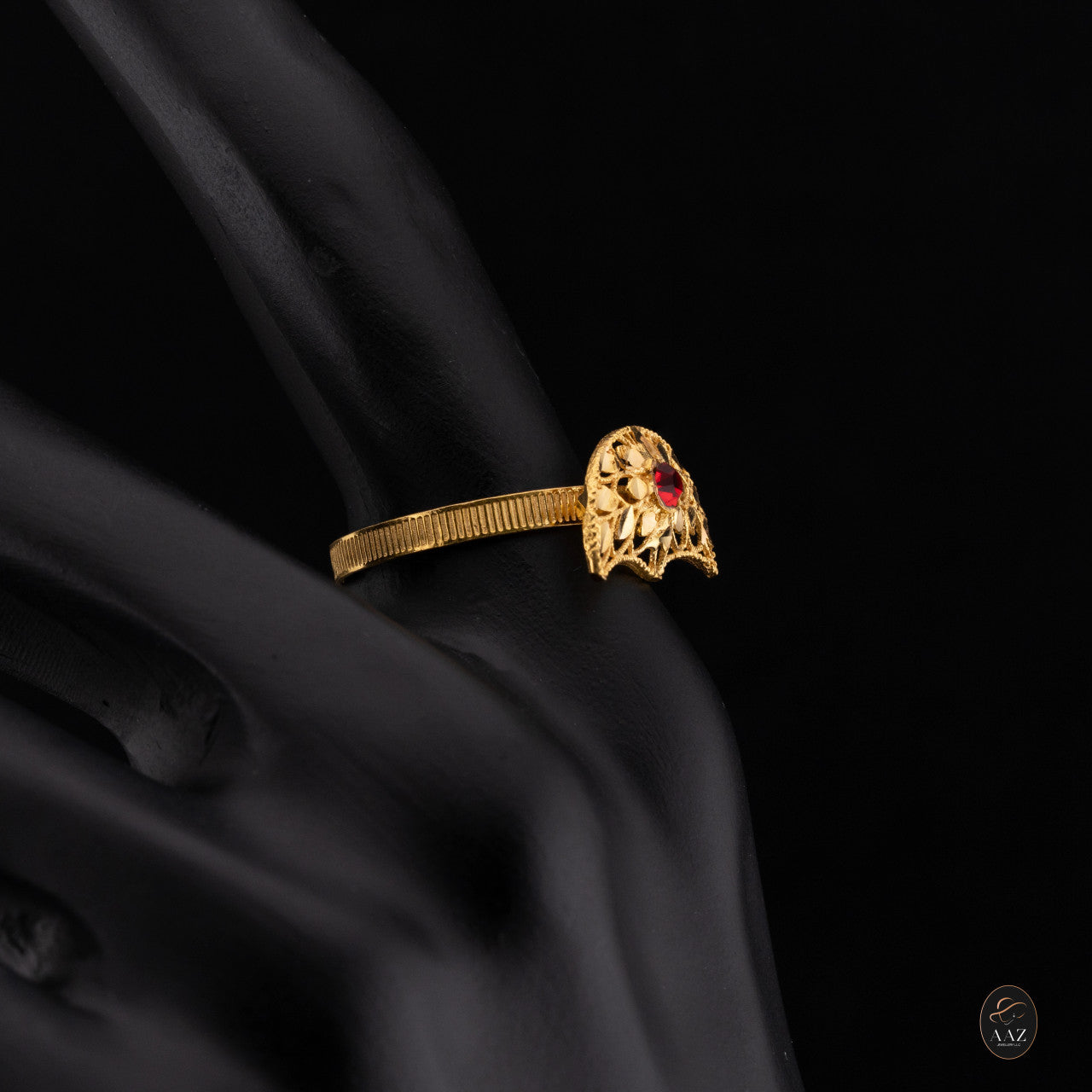 Red Crown 21K Gold Ring
