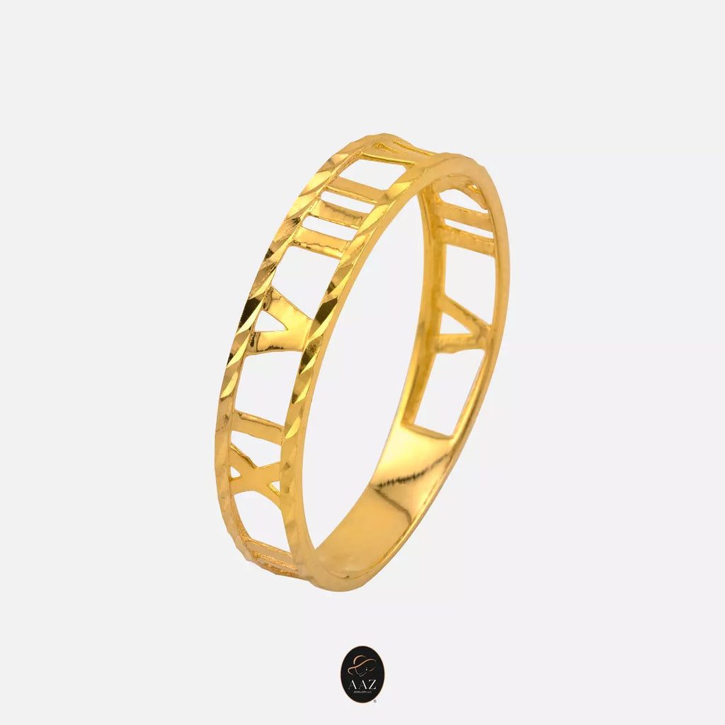 Roman Numeral 18K Gold Ring