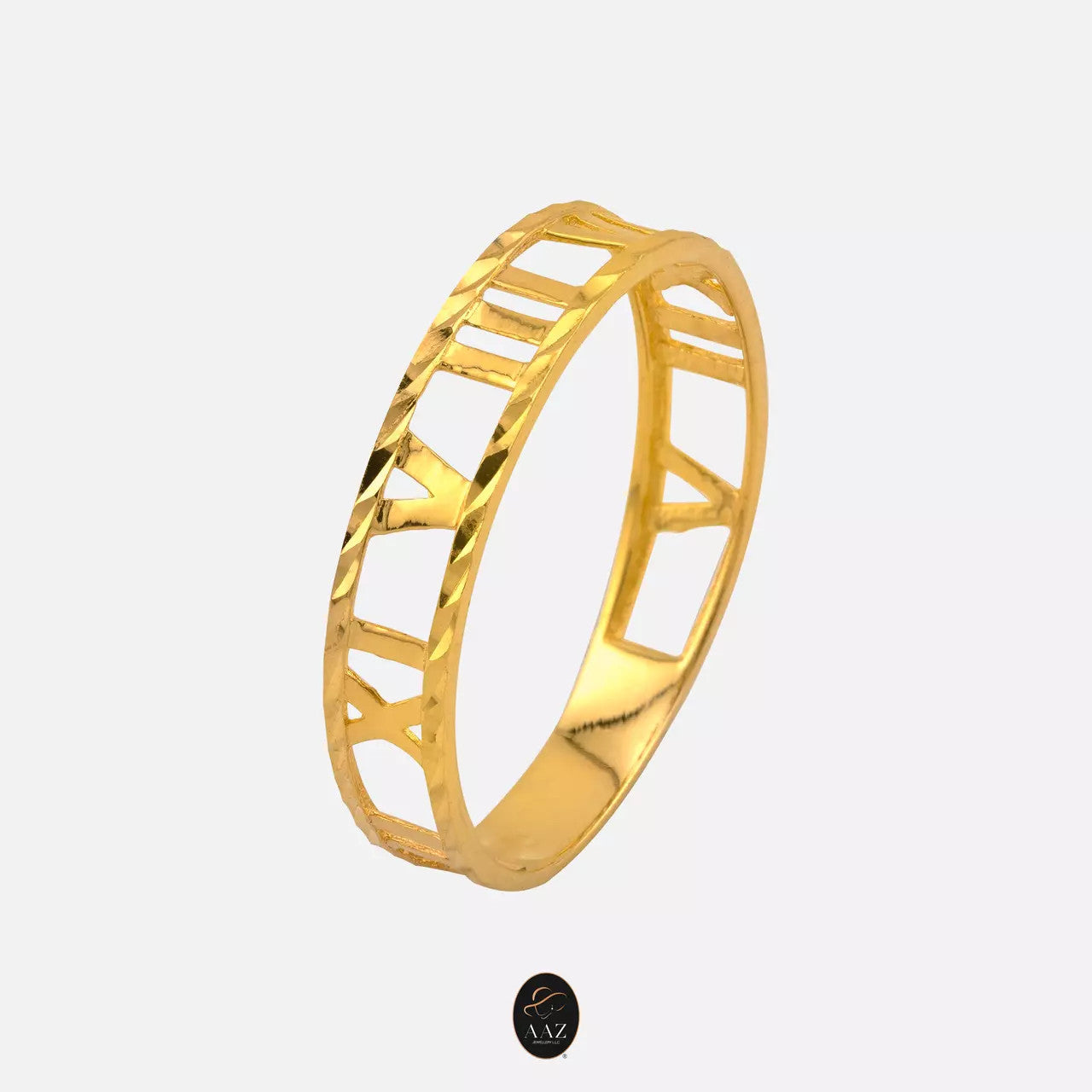 Roman Numeral 18K Gold Ring