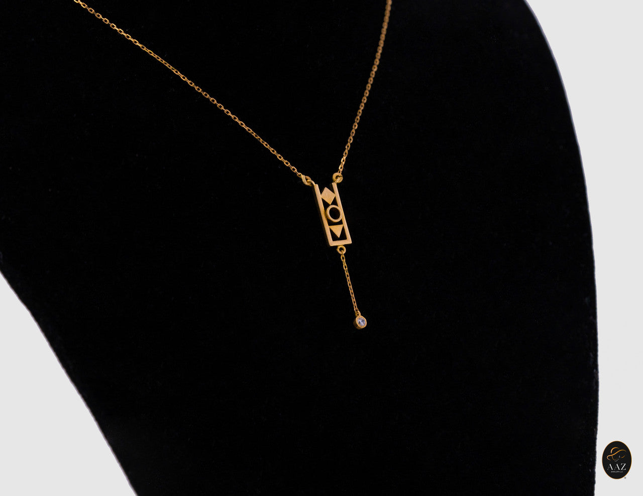 Abstract 18K Gold Necklace right angle