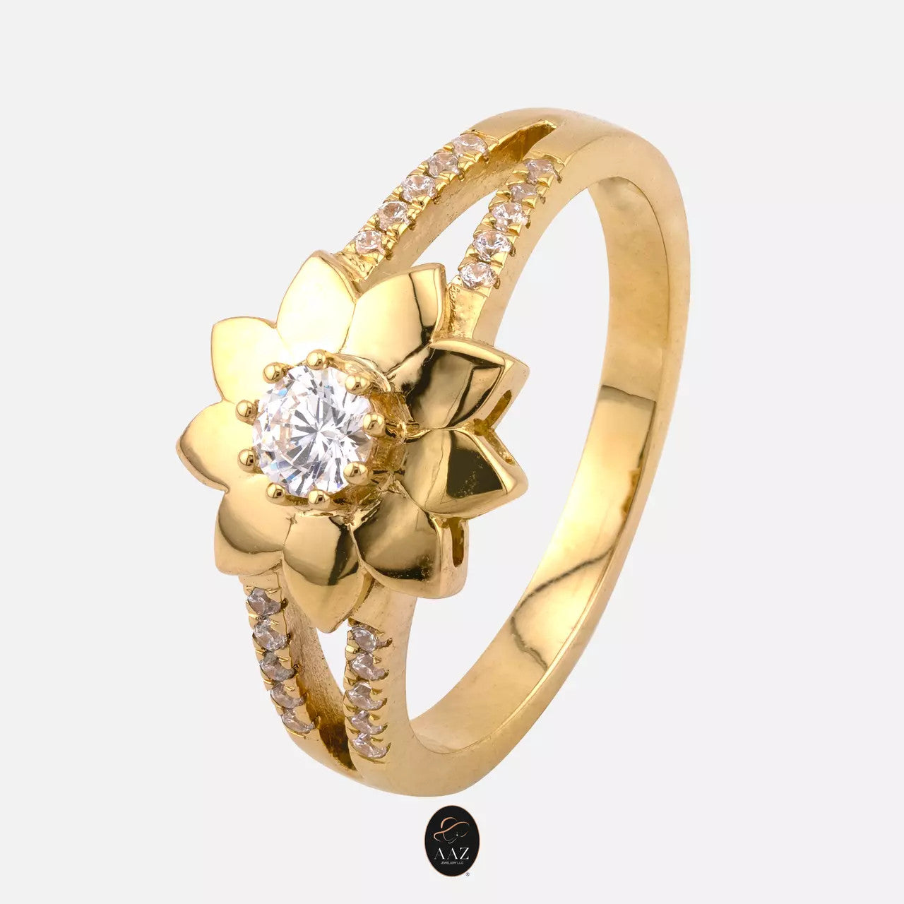 Elegant Flower 18K Gold Ring