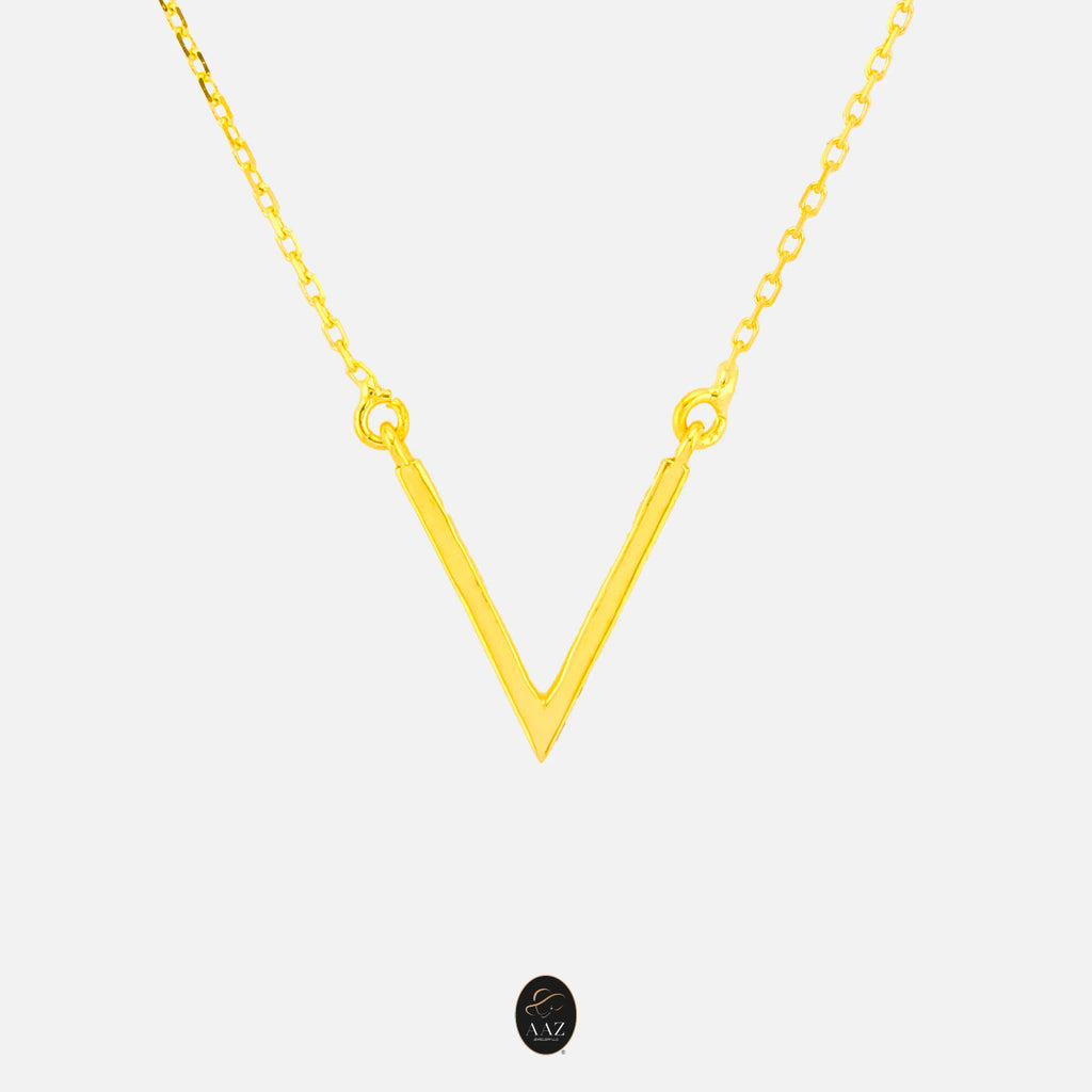 V Shaped 18K Gold Necklace