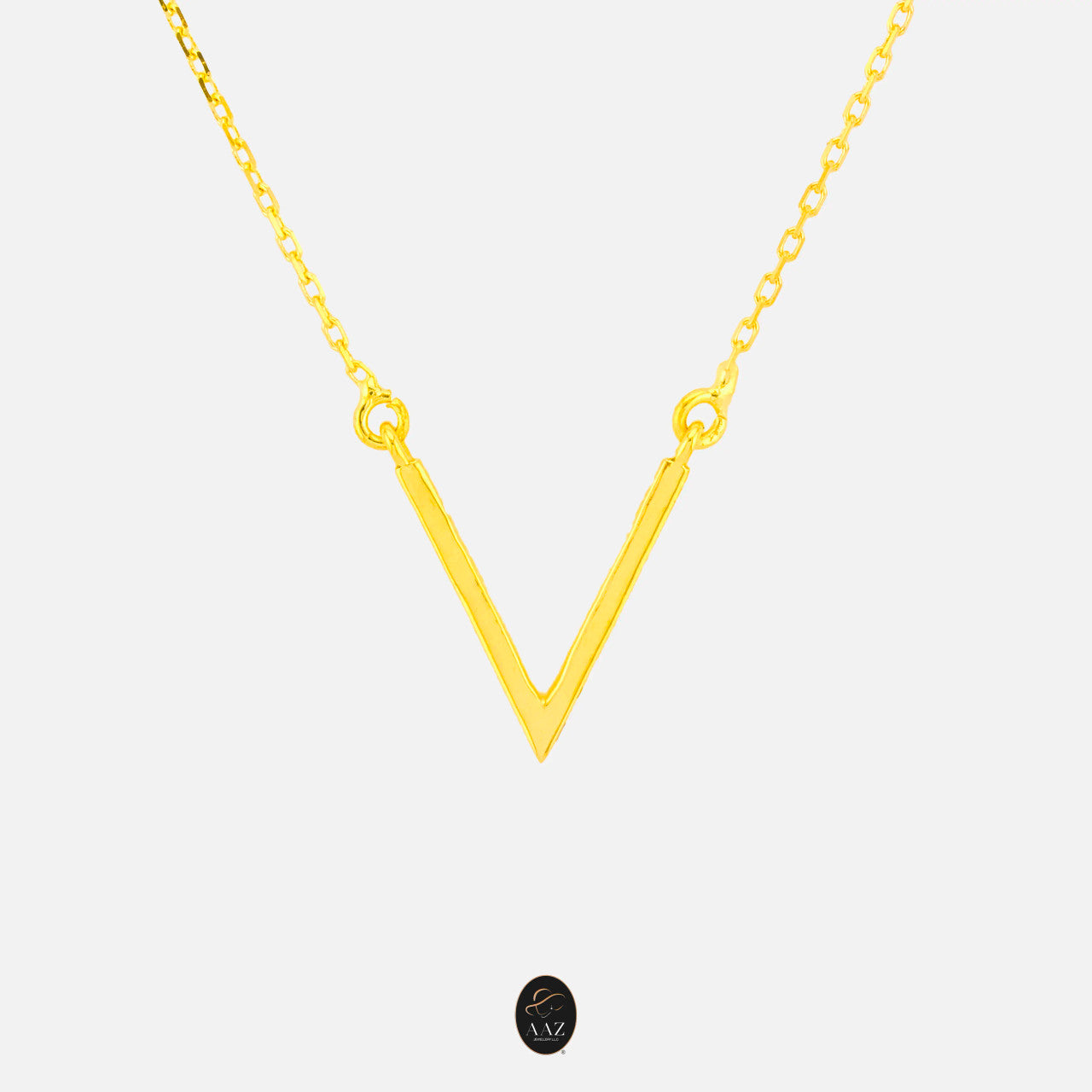 V Shaped 18K Gold Necklace
