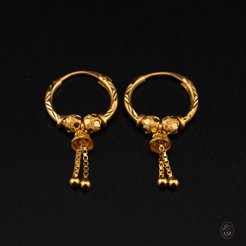 Bell Hoops 22K Gold Earring