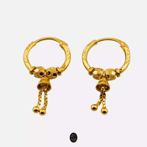 Bell Hoops 22K Gold Earring