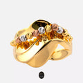 Tri Color Swirl 21K Gold Ring
