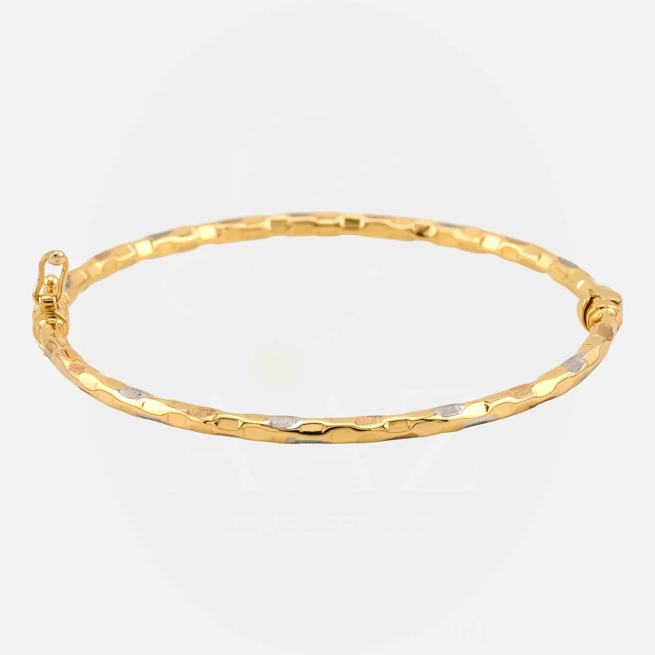 Tri Colour Oval 18K Gold Bangle