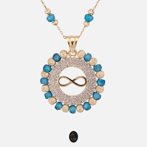 Blue Infinity 18k Gold Plated Silver Necklace