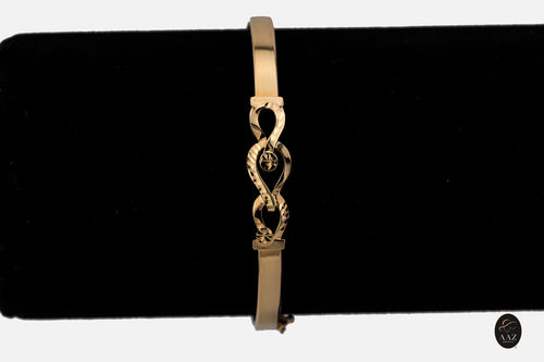 Chain Style 18K Gold Bangle middle angle