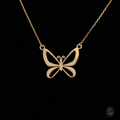 Classic Butterfly 18K Gold Necklace mid