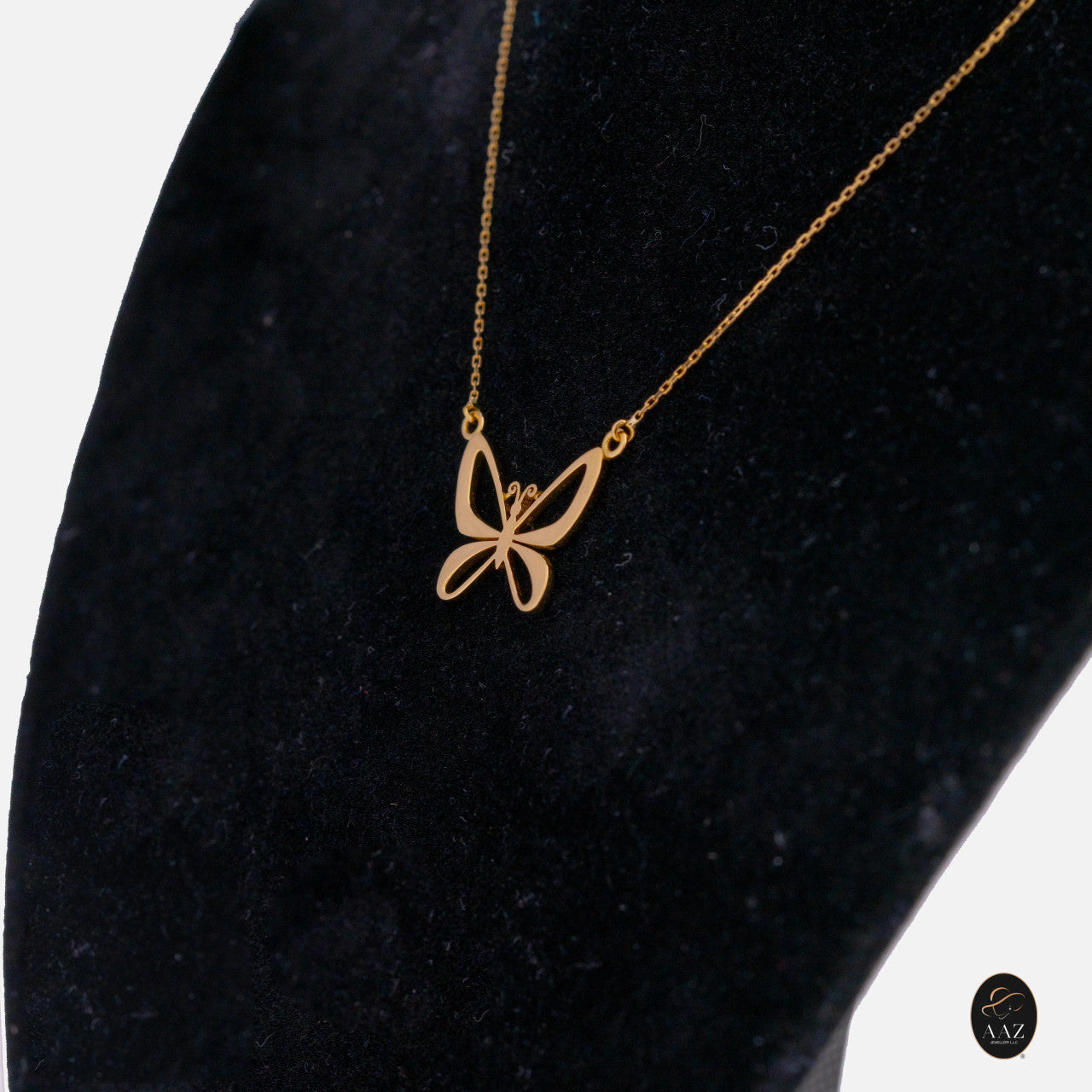 Classic Butterfly 18K Gold Necklace left