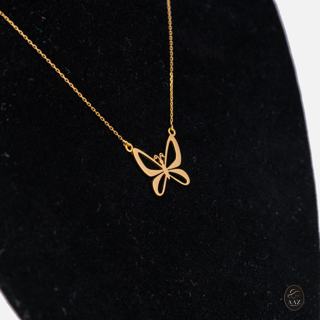 Classic Butterfly 18K Gold Necklace right
