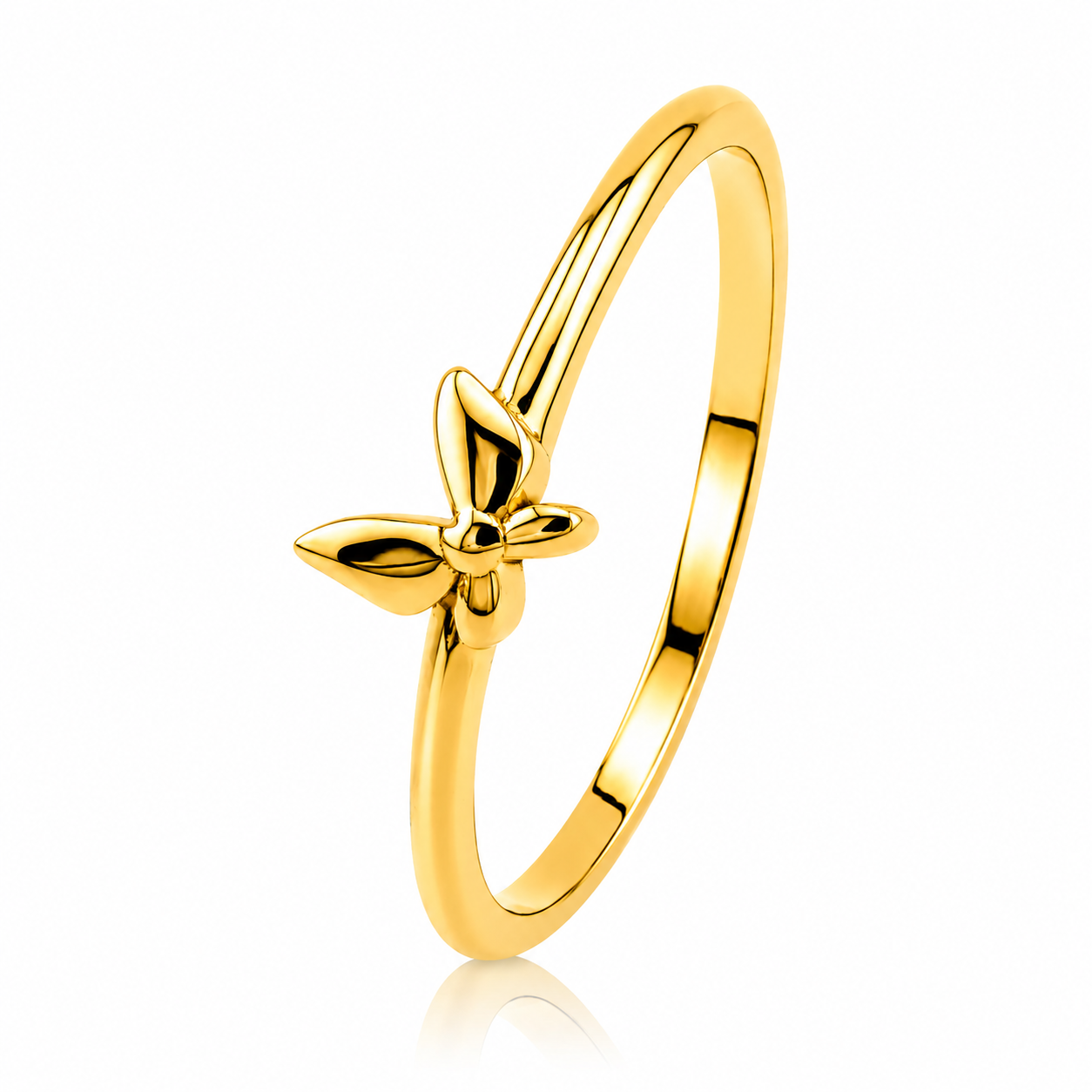 Elegant Butterfly 18K Gold Ring