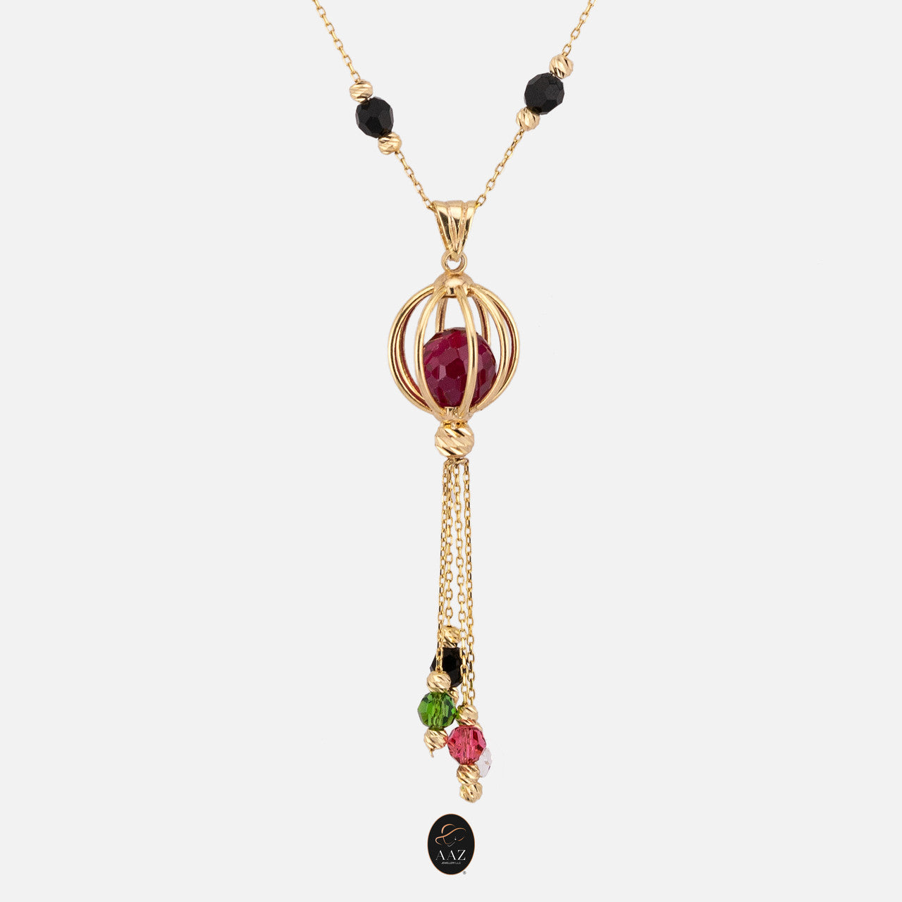 Caged Ball 18k Gold Plated Silver Necklace