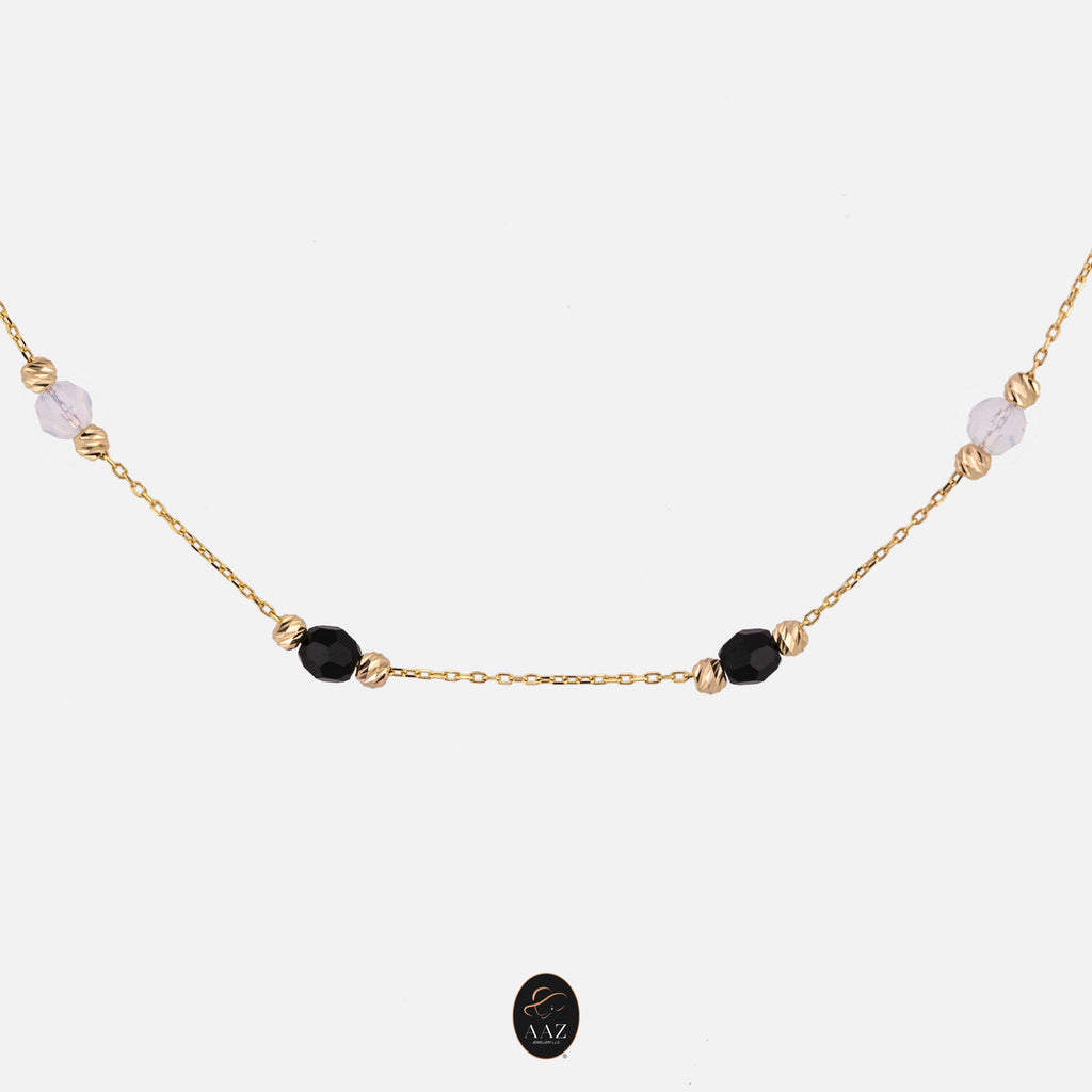 Colour Stones 18k Gold Plated Silver Chain