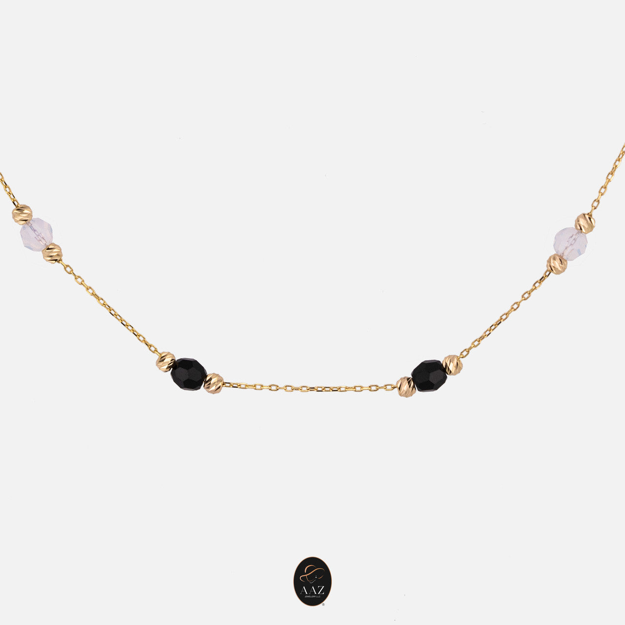 Colour Stones 18k Gold Plated Silver Chain