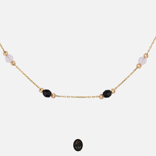 Colour Stones 18k Gold Plated Silver Chain