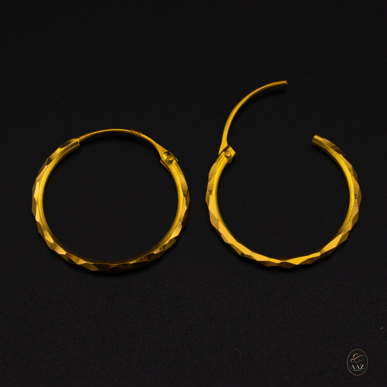 Facet 22K Gold Hoop Earrings