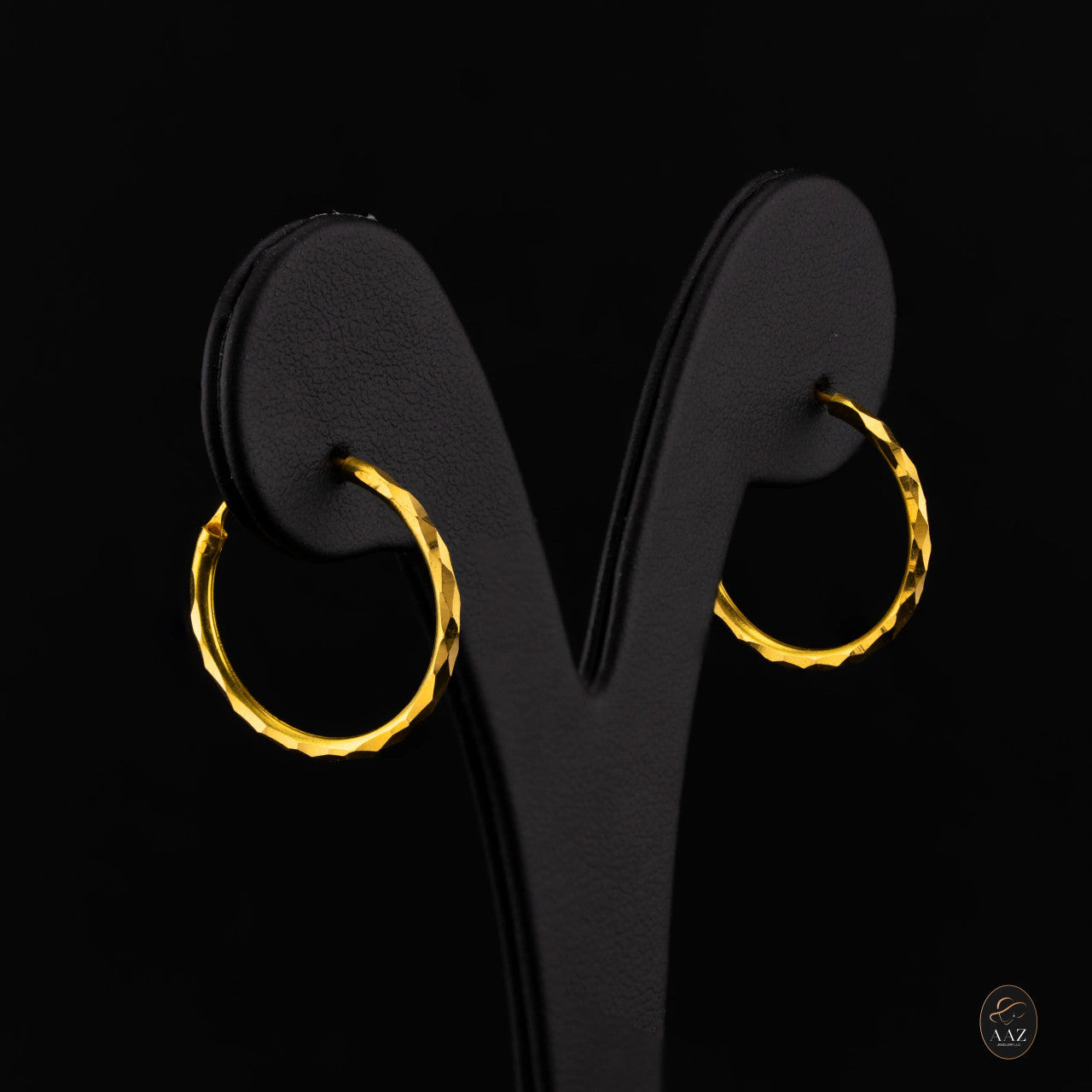 Facet 22K Gold Hoop Earrings
