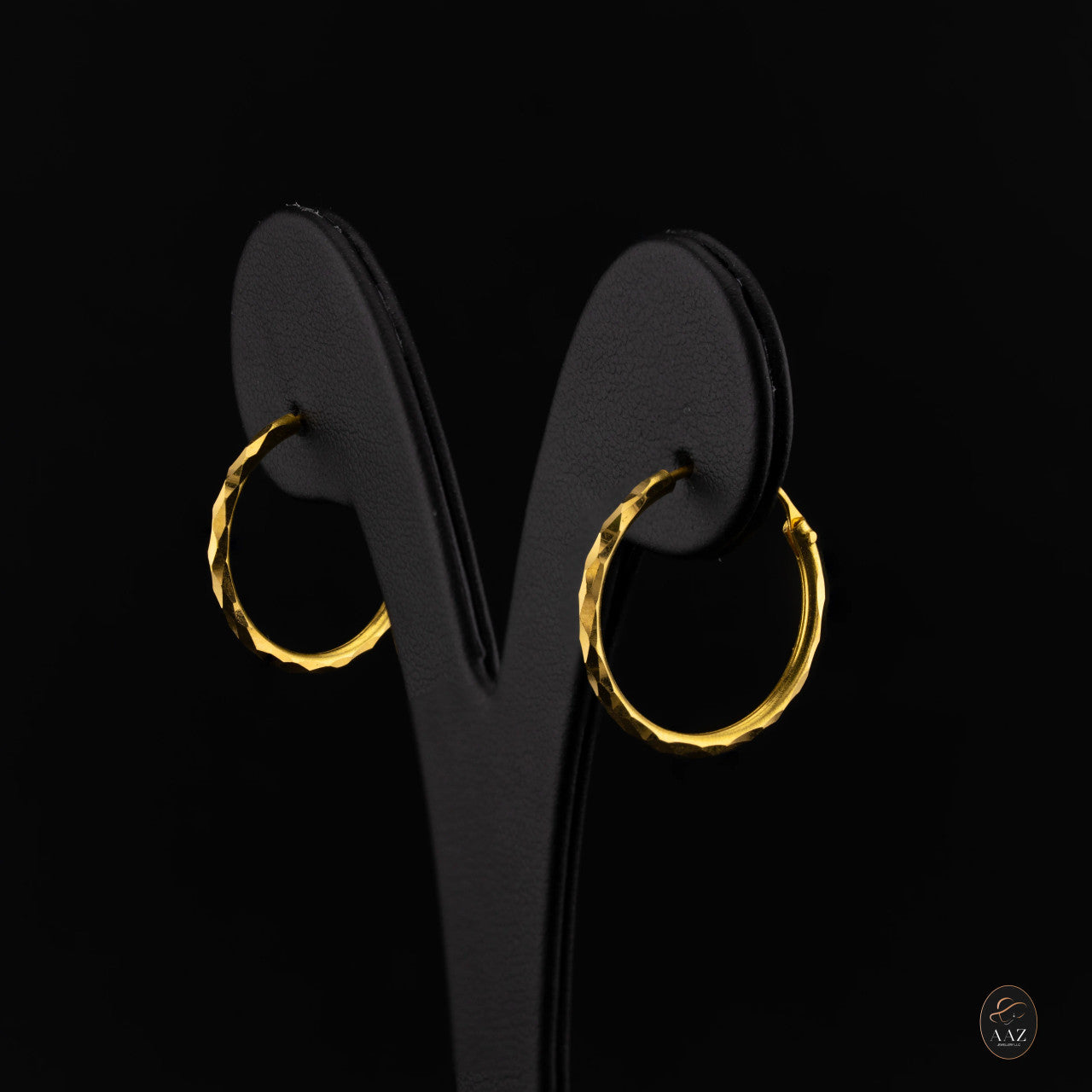 Facet 22K Gold Hoop Earrings