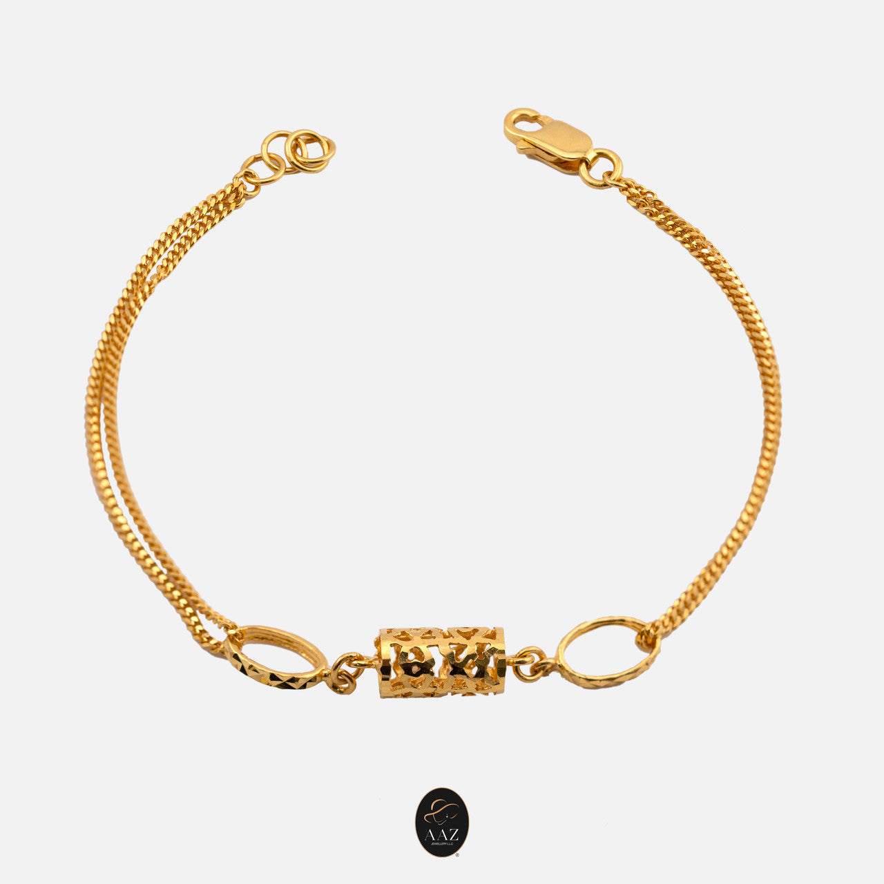 Cylindrical Hearts 22K Bracelet