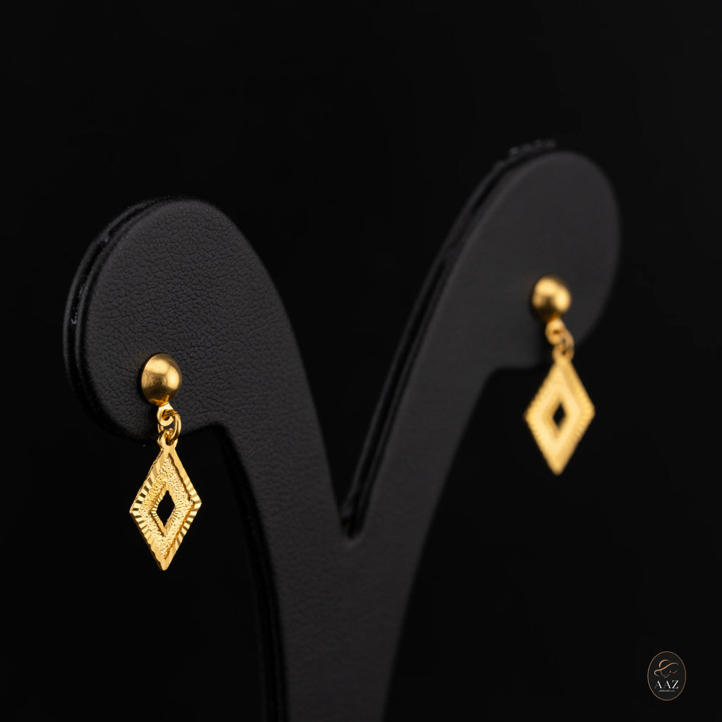 Open Square 22K Gold Earrings