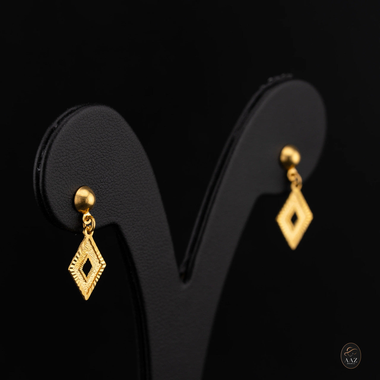 Open Square 22K Gold Earrings