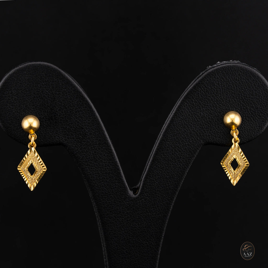 Open Square 22K Gold Earrings