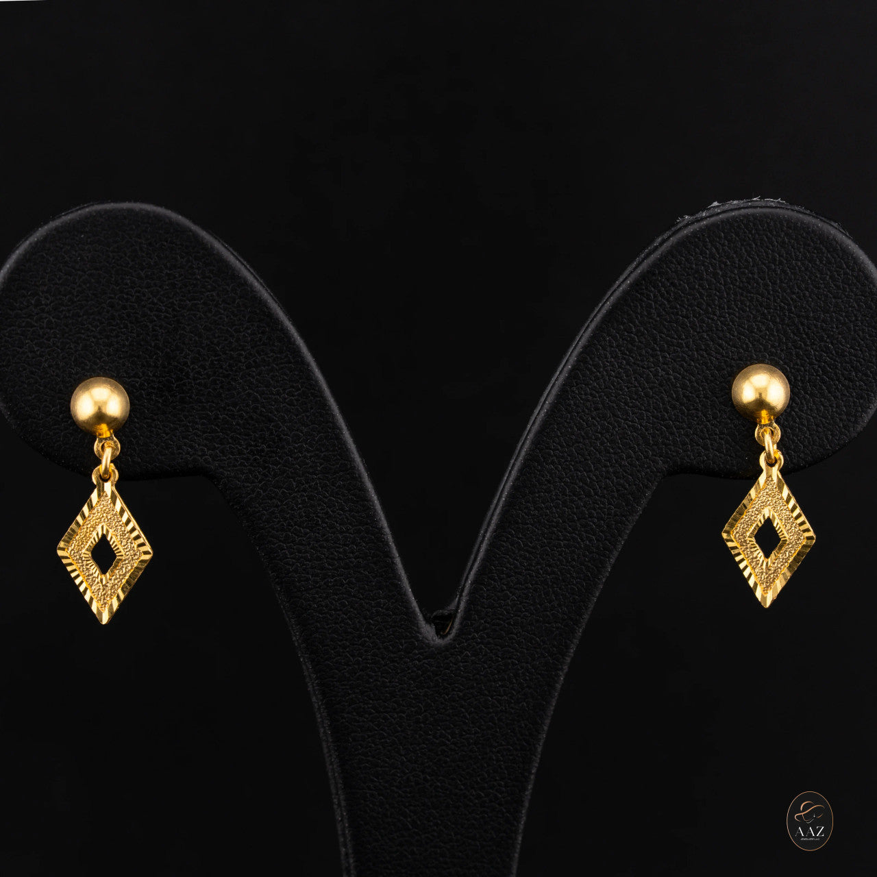 Open Square 22K Gold Earrings