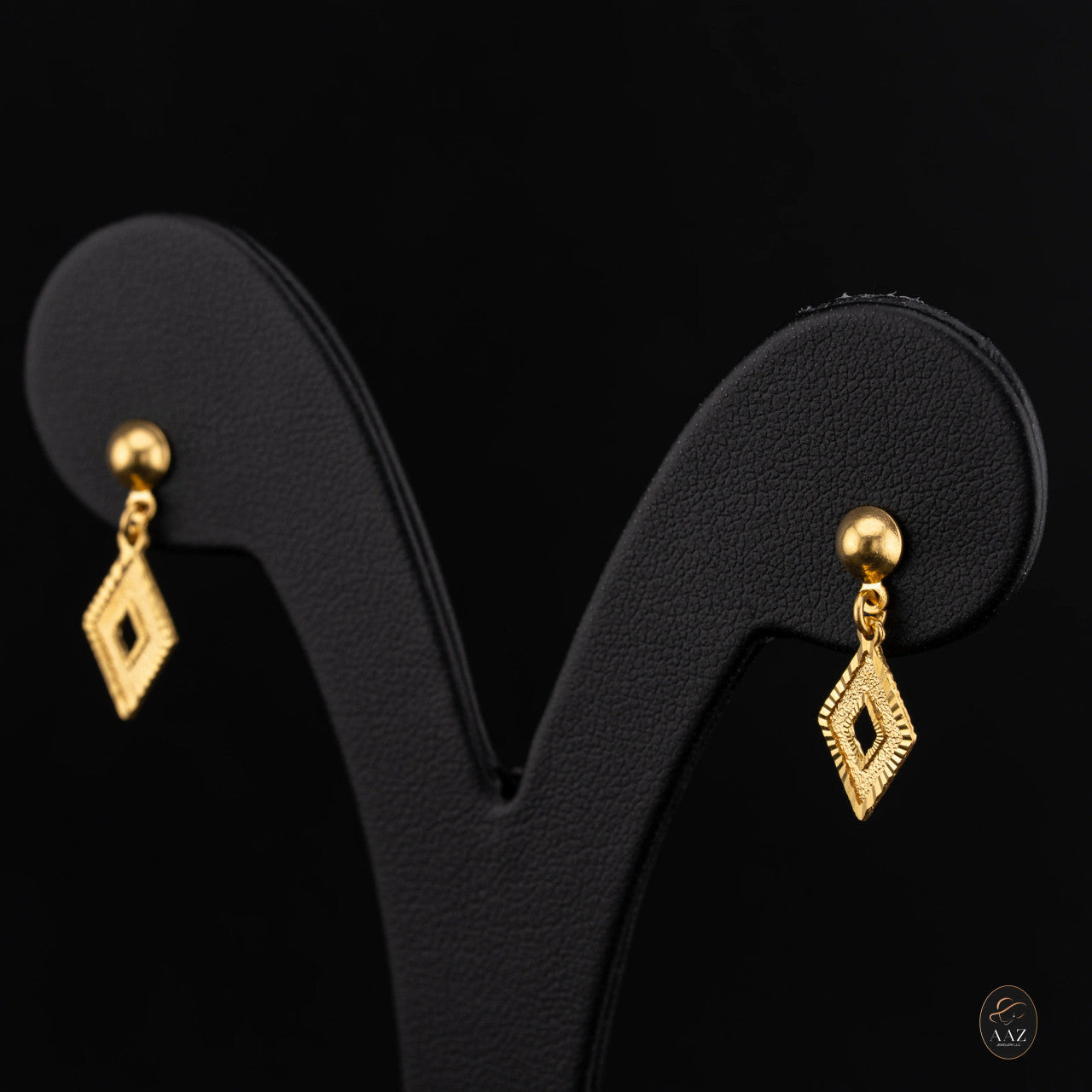 Open Square 22K Gold Earrings
