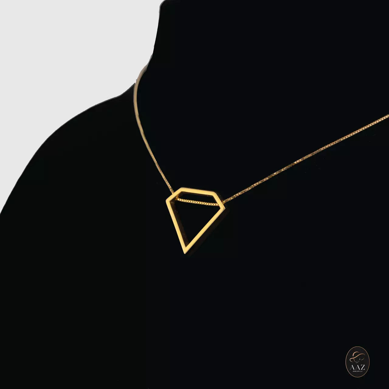 Diamond Shape 18K Gold Necklace left