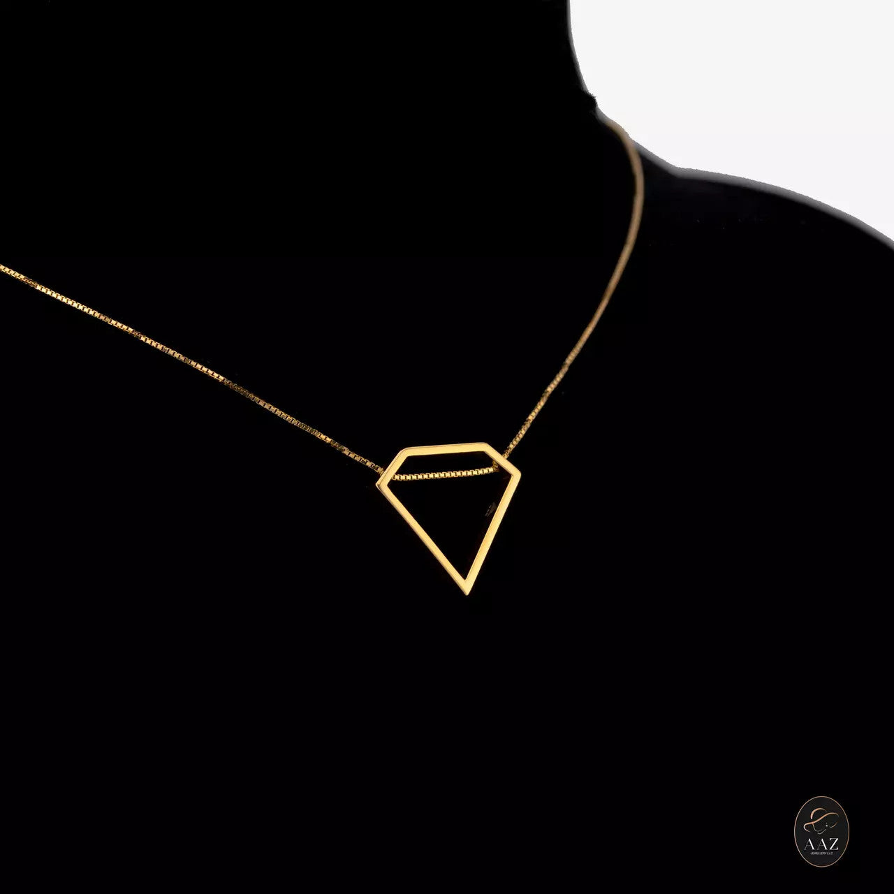 Diamond Shape 18K Gold Necklace right