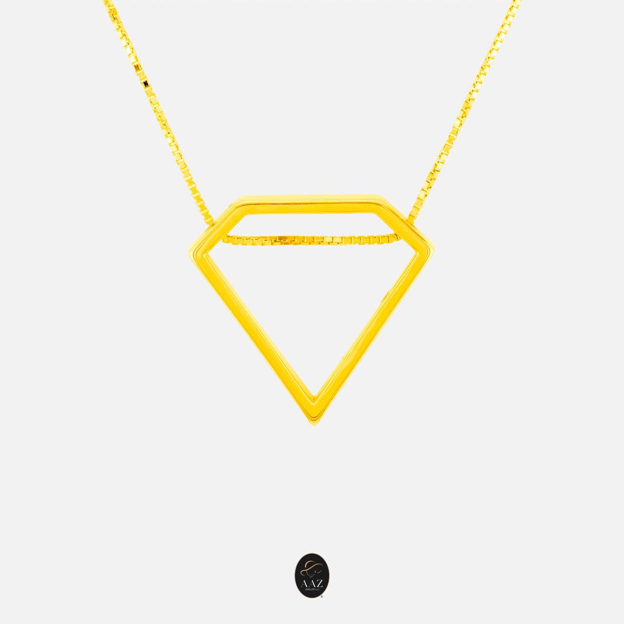 Diamond Shape 18K Gold Necklace