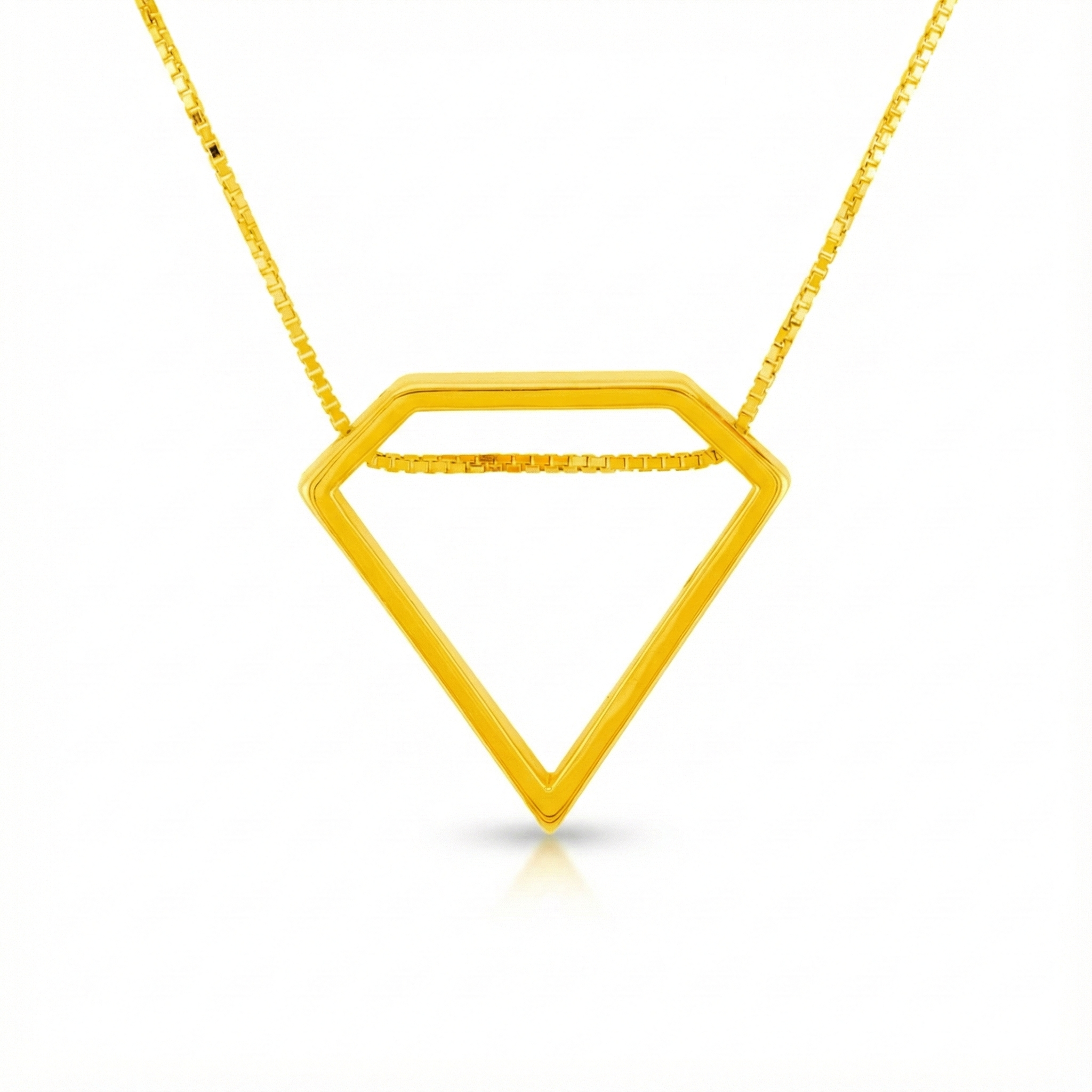 Diamond Shape 18K Gold Necklace