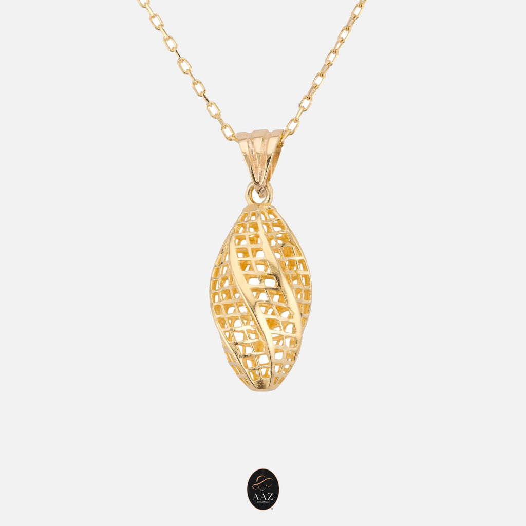 Oval 18k Gold Plated Silver Necklace