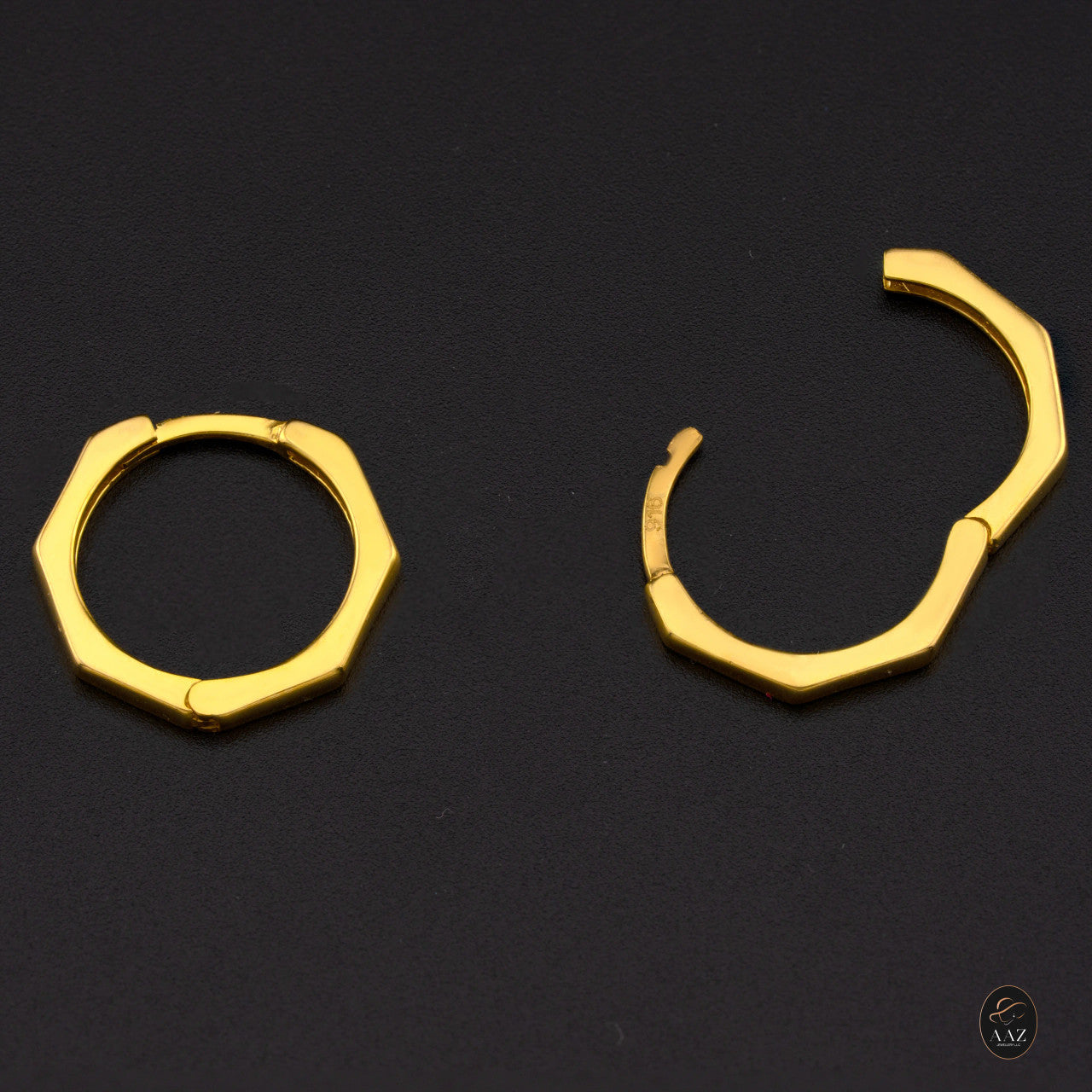 Hex 22K Gold Hoop Earrings
