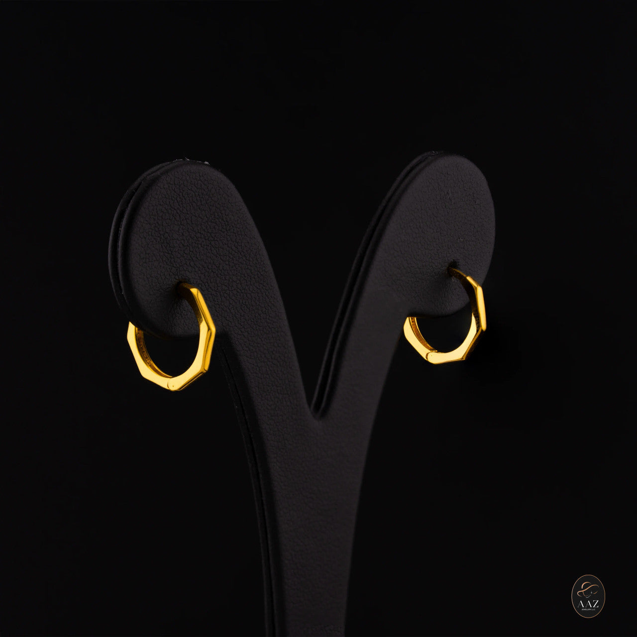 Hex 22K Gold Hoop Earrings
