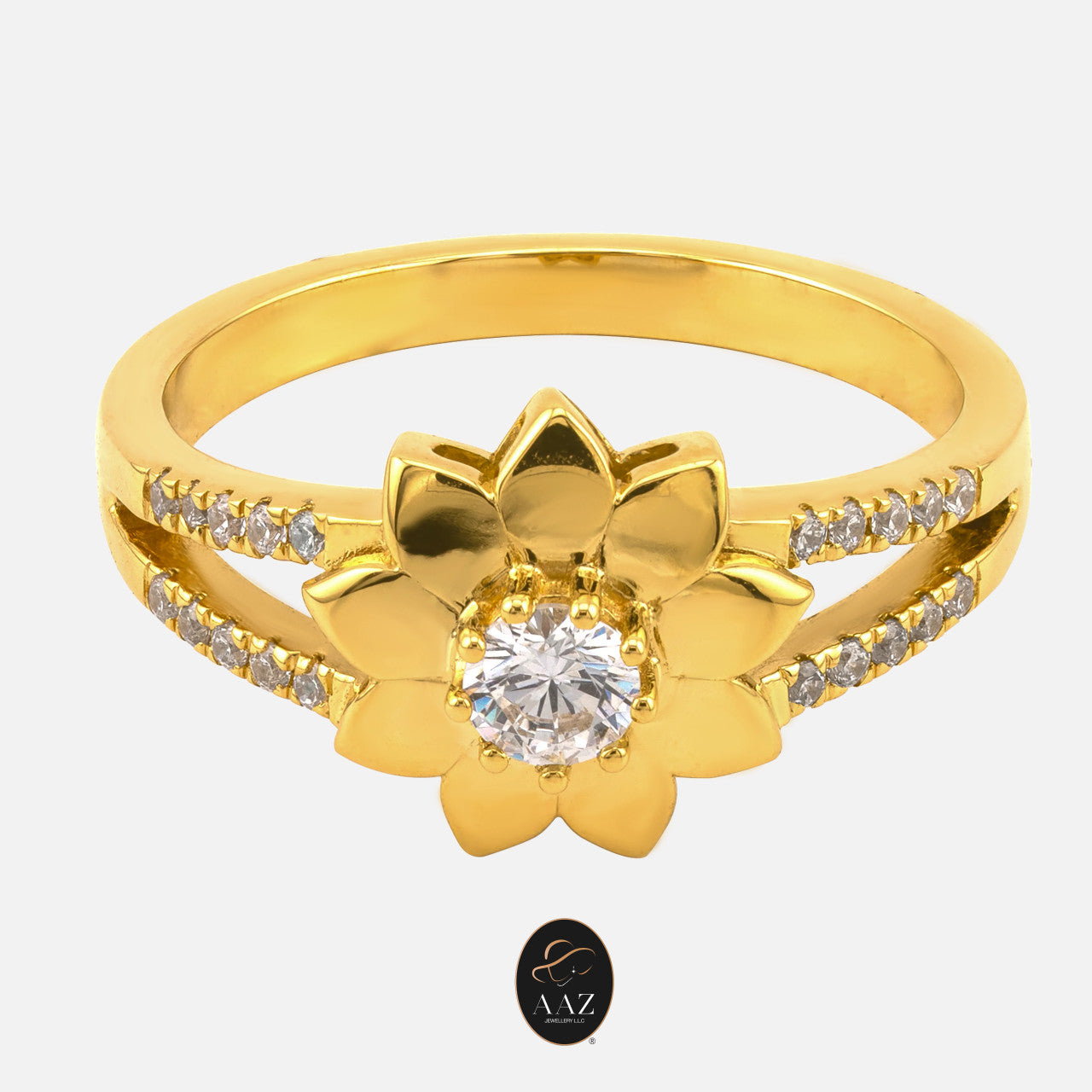 Elegant Flower 18K Gold Ring
