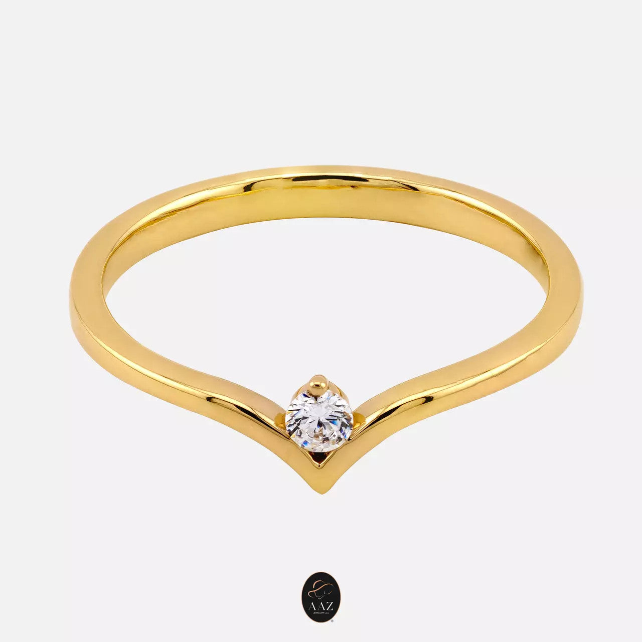 Classic Chevron 18k Gold Ring